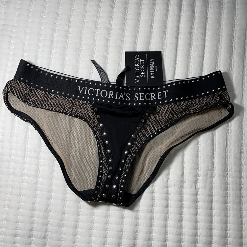 NWT Victorias Secret x BALMAIN Hiphugger Panties M